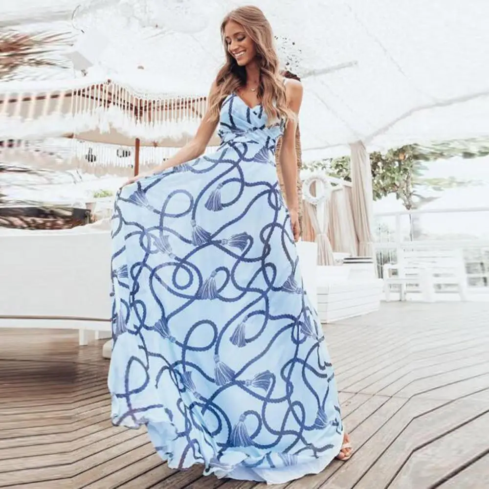Bohemian summer dress Women V-Neck Foral Printed Backless Caims Sundress Party long Maxi Dress Lady's clothes 2019 vestidos ED
Bohemian summer dress Women V-Neck Foral Printed Backless Caims Sundress Party long Maxi Dress Lady's clothes 2019 vestidos ED