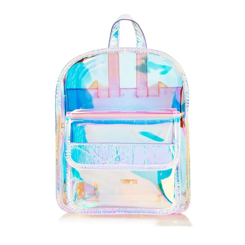 Trong Holographic Transparent Backpack Color Changing Candy Summer PVC Clear Beach Bag Cool Water-proof Mini Student School Bag
Trong Holographic Transparent Backpack Color Changing Candy Summer PVC Clear Beach Bag Cool Water-proof Mini Student School Bag