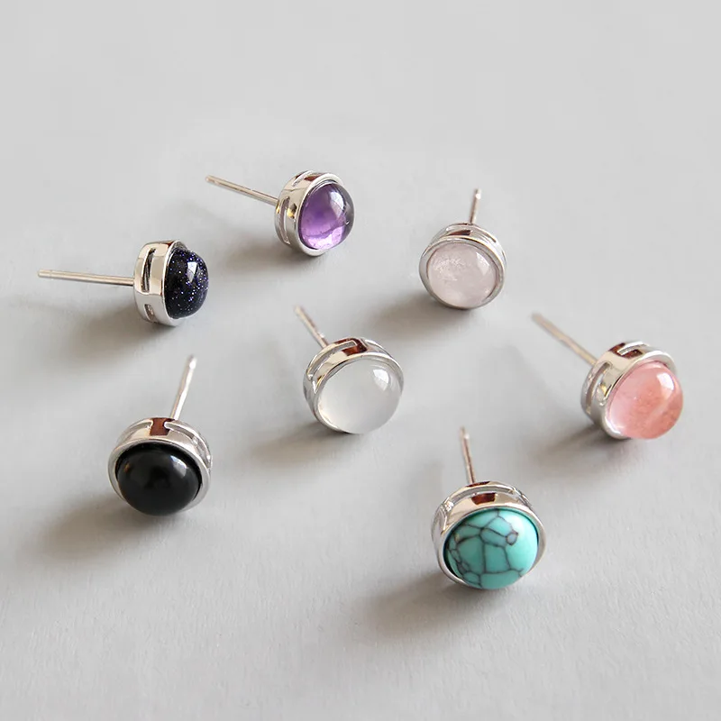 7.5mm 100% Authentic 925 Sterling silver Natural Multi Agate Turquoise Amethyst Blue Sandstone Stud Earrings jEWELRY TLE561
7.5mm 100% Authentic 925 Sterling silver Natural Multi Agate Turquoise Amethyst Blue Sandstone Stud Earrings jEWELRY TLE561