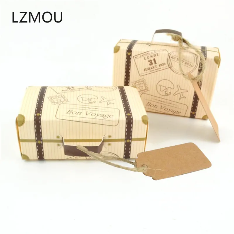 5pcs Creative Mini Suitcase Design Dragees Candy Gift Box Packaging Kraft Paper Carton Chocolate Box Wedding Gift Bags with Card
5pcs Creative Mini Suitcase Design Dragees Candy Gift Box Packaging Kraft Paper Carton Chocolate Box Wedding Gift Bags with Card