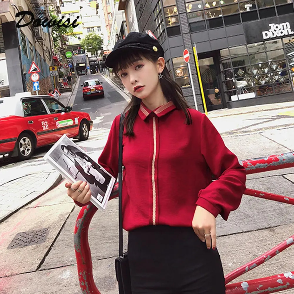 Dowisi female blouse autumn long sleeve shirt new fashion tops all match clothes for women blusas mujer de moda 2019
Dowisi female blouse autumn long sleeve shirt new fashion tops all match clothes for women blusas mujer de moda 2019