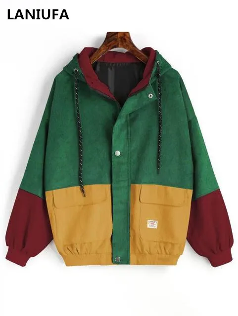 Autumn Outerwear Coats Jackets women Long Sleeve Corduroy Patchwork Oversize Zipper Jacket Windbreaker coats women jackets mujer
Autumn Outerwear Coats Jackets women Long Sleeve Corduroy Patchwork Oversize Zipper Jacket Windbreaker coats women jackets mujer
