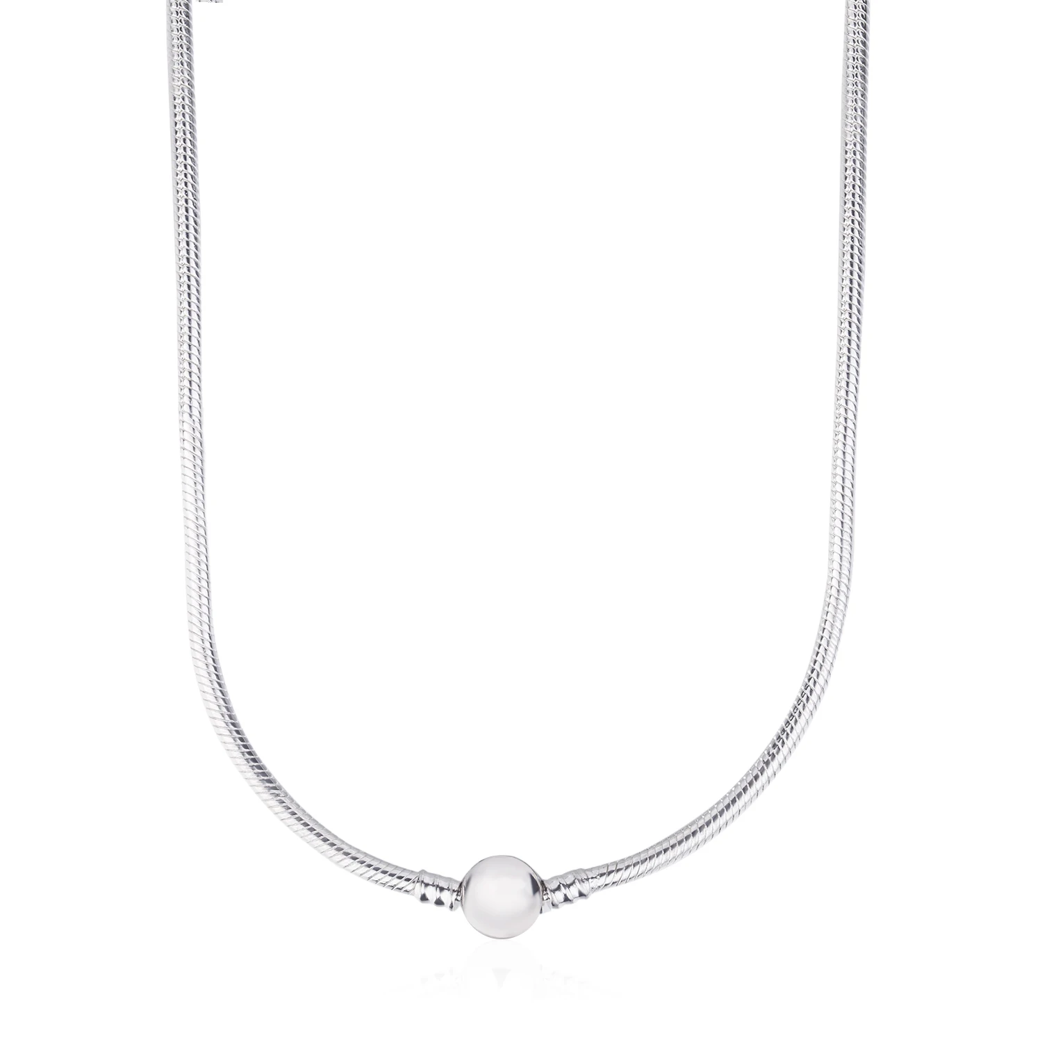 925 Sterling Silver Pandora Necklace Moments Smooth Ball Clasp Snake Chain Basic Necklace Fit Women Bead Charm Diy Jewelry
925 Sterling Silver Pandora Necklace Moments Smooth Ball Clasp Snake Chain Basic Necklace Fit Women Bead Charm Diy Jewelry