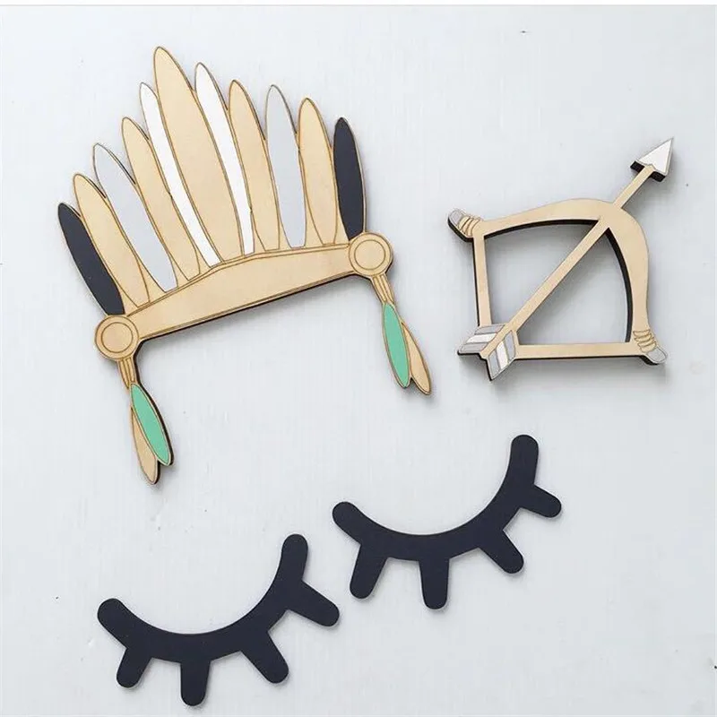 Ins 1Pc Nordic Wooden Indian Feather Crown and 1Pair Wooden Eyelash Kids Room Wall Decorations Christmas Photography Props Gifts
Ins 1Pc Nordic Wooden Indian Feather Crown and 1Pair Wooden Eyelash Kids Room Wall Decorations Christmas Photography Props Gifts