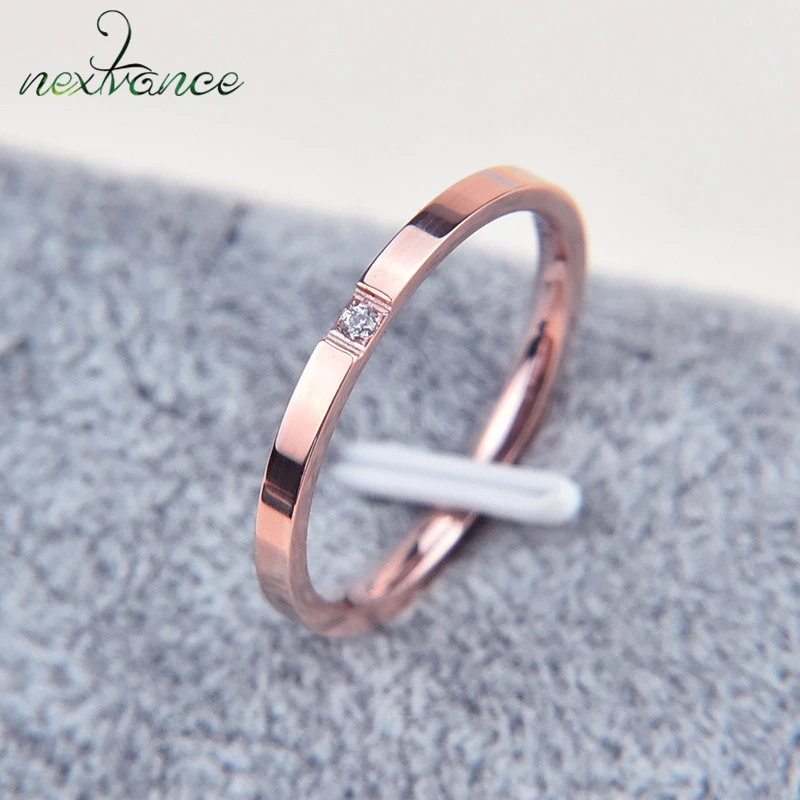 Nextvance Silver/Rose Gold AAA Simple CZ Stone Ring Titanium Steel Finger Cocktail Setting Rings For Women Anti-allergy Jewelry
Nextvance Silver/Rose Gold AAA Simple CZ Stone Ring Titanium Steel Finger Cocktail Setting Rings For Women Anti-allergy Jewelry