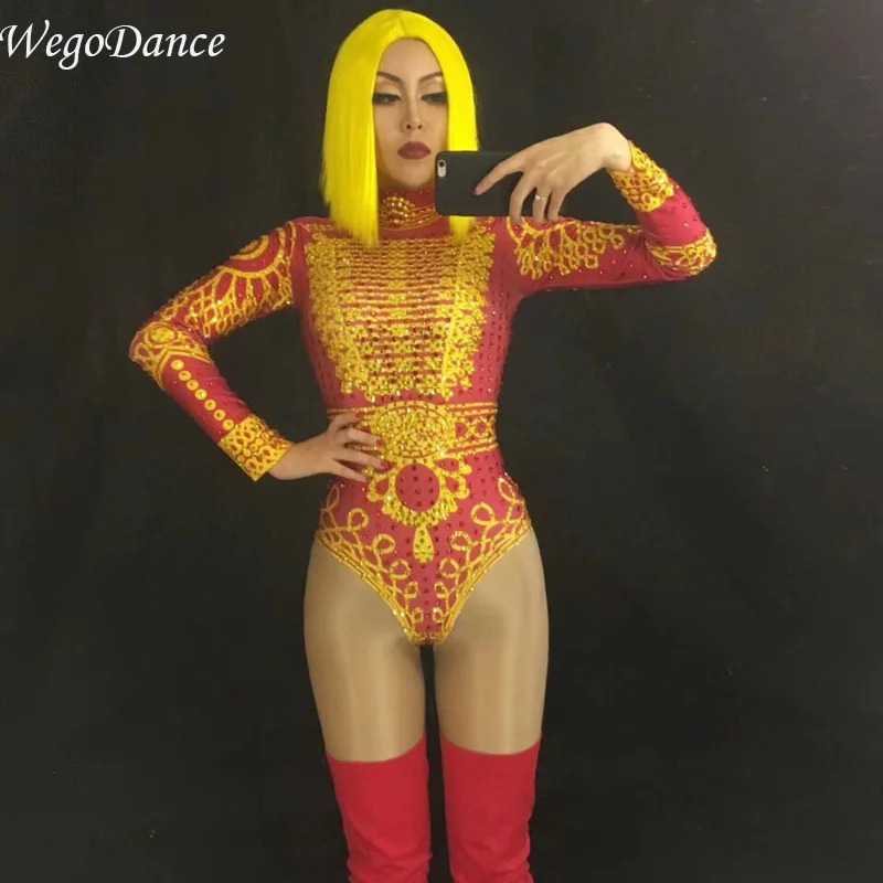 new Bling Diamonds Sexy Sparkling Crystals Red Jumpsuit Celebrate Nightclub Singer Performance Stage Wear Costume
new Bling Diamonds Sexy Sparkling Crystals Red Jumpsuit Celebrate Nightclub Singer Performance Stage Wear Costume