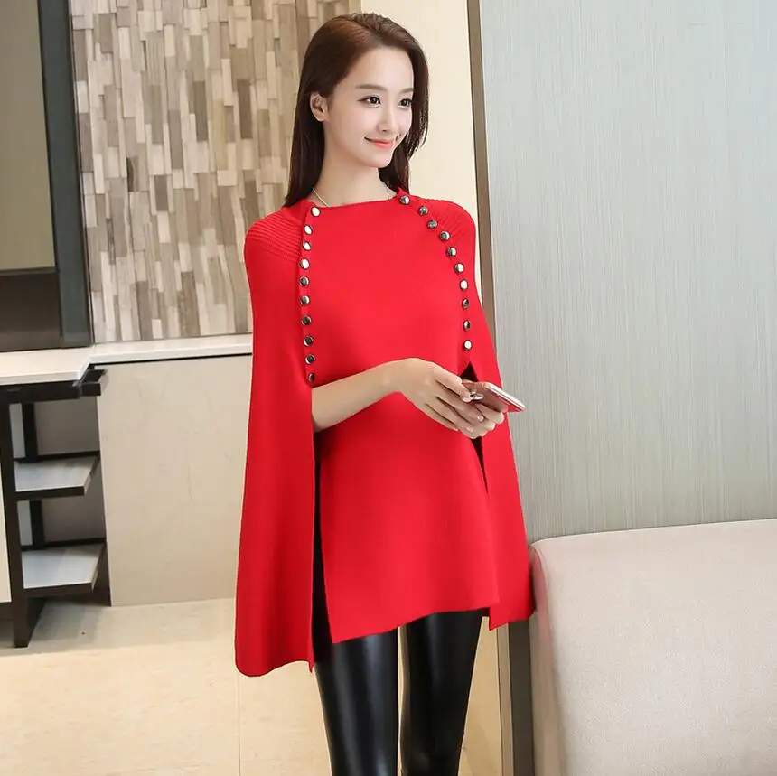 2018 Women Casual Knitted Pullover Sweater Autumn Split Fork Cloak Sweaters Shawl Winter fashion Poncho Tops s1090
2018 Women Casual Knitted Pullover Sweater Autumn Split Fork Cloak Sweaters Shawl Winter fashion Poncho Tops s1090