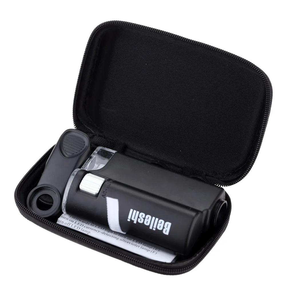 60-100X Magnifier for Jewelry Gem Adjustable Microscope Multifunctional Magnifying Tool Portable Loupe with LED and UV Light
60-100X Magnifier for Jewelry Gem Adjustable Microscope Multifunctional Magnifying Tool Portable Loupe with LED and UV Light