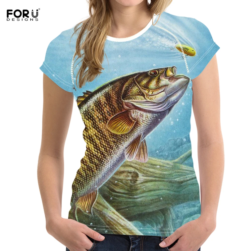 FORUDESIGNS 3D Funny fish Patterns Short Sleeve Summer T-shirts for Women Elasticity Comfortble Crewneck T Shirts Ladies Top Tee
FORUDESIGNS 3D Funny fish Patterns Short Sleeve Summer T-shirts for Women Elasticity Comfortble Crewneck T Shirts Ladies Top Tee