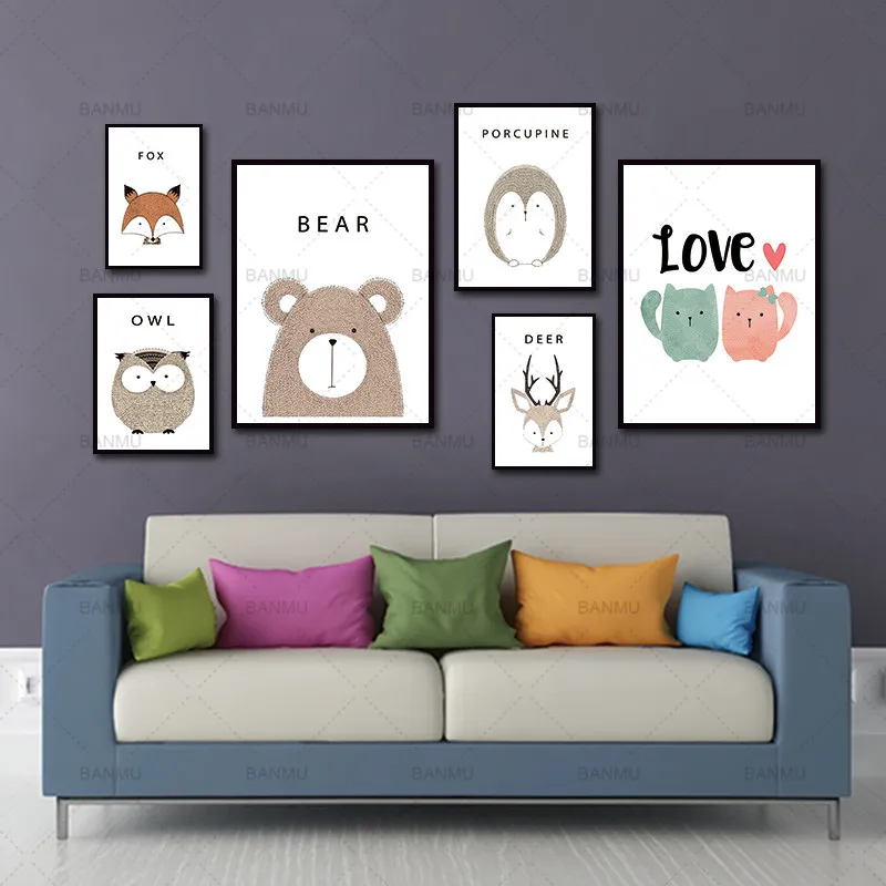 Canvas Painting Art Wall Picture Print on Animal Poster cartoon Wall Modern Home Decor Child Baby Bedroom Decoration no frame
Canvas Painting Art Wall Picture Print on Animal Poster cartoon Wall Modern Home Decor Child Baby Bedroom Decoration no frame