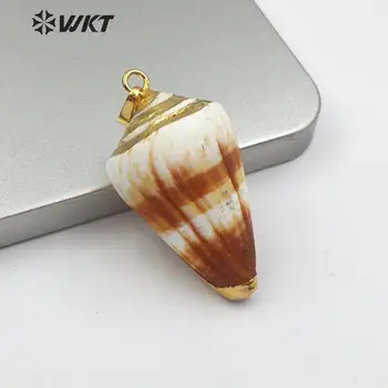 WT-JP146 Natural Trumpet Shell Pendant White Brown Yellow Color Conch Shell With Gold Trim Women Shell Necklace Pendant Jewelry
WT-JP146 Natural Trumpet Shell Pendant White Brown Yellow Color Conch Shell With Gold Trim Women Shell Necklace Pendant Jewelry
