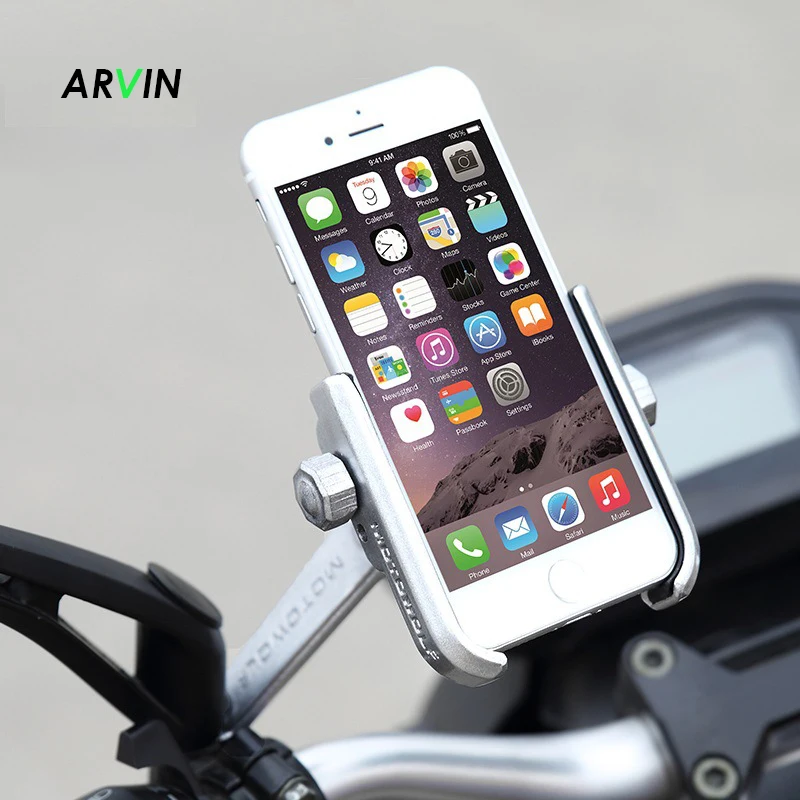 

Aluminum Cycling Bike Mountain Bicycle Handlebar Phone Holder Adjustable Universal Motorcycle Rearview Mirror Cellphone Mount