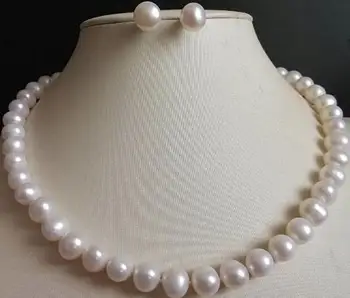 Perfect Pearl Jewelry Set AA 9-10MM Natural White Freshwater Pearl Necklace Earrings Birthday Wedding Party Gift Jewelry 
Perfect Pearl Jewelry Set AA 9-10MM Natural White Freshwater Pearl Necklace Earrings Birthday Wedding Party Gift Jewelry