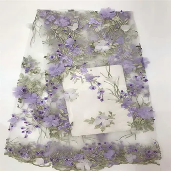 Attractive African 3D flowers lace fabric with beads of high quality Stylish Tulle lace fabric for wedding dress A647-2
Attractive African 3D flowers lace fabric with beads of high quality Stylish Tulle lace fabric for wedding dress A647-2