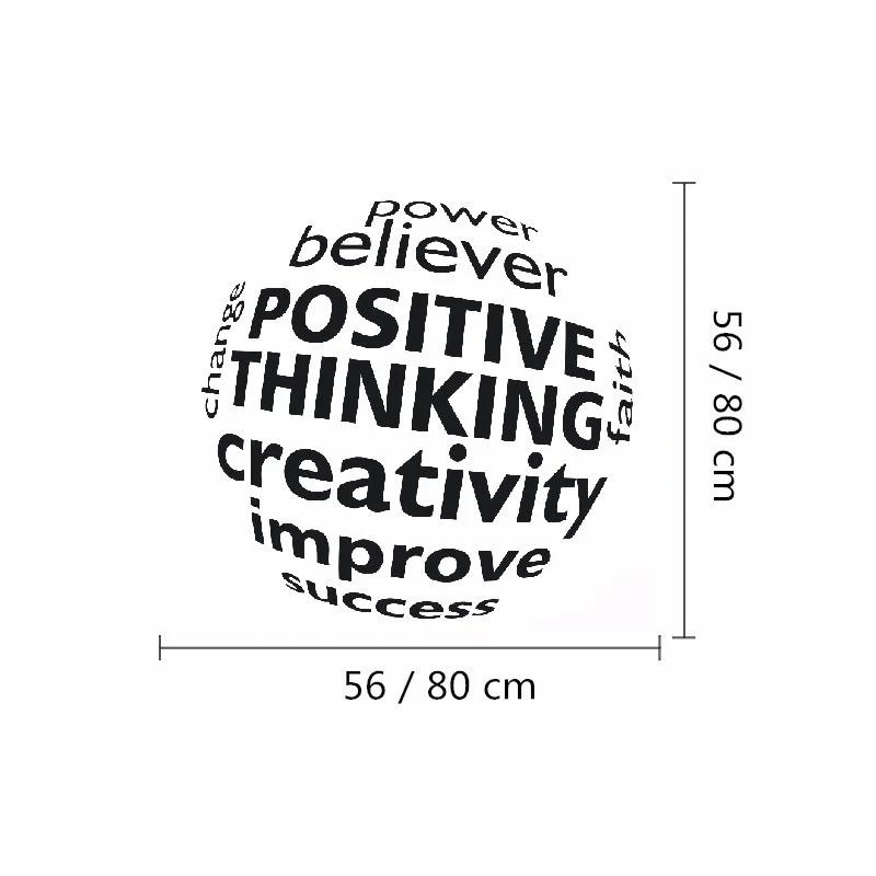 Positive thinking wall sticker 800x800s
