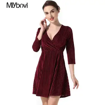 Women Wine Red Velvet Winter Dress Solid Long Sleeve V Neck Female Dress Women Lady Party Dresses Elegant Evening Vestidos 2018
Women Wine Red Velvet Winter Dress Solid Long Sleeve V Neck Female Dress Women Lady Party Dresses Elegant Evening Vestidos 2018