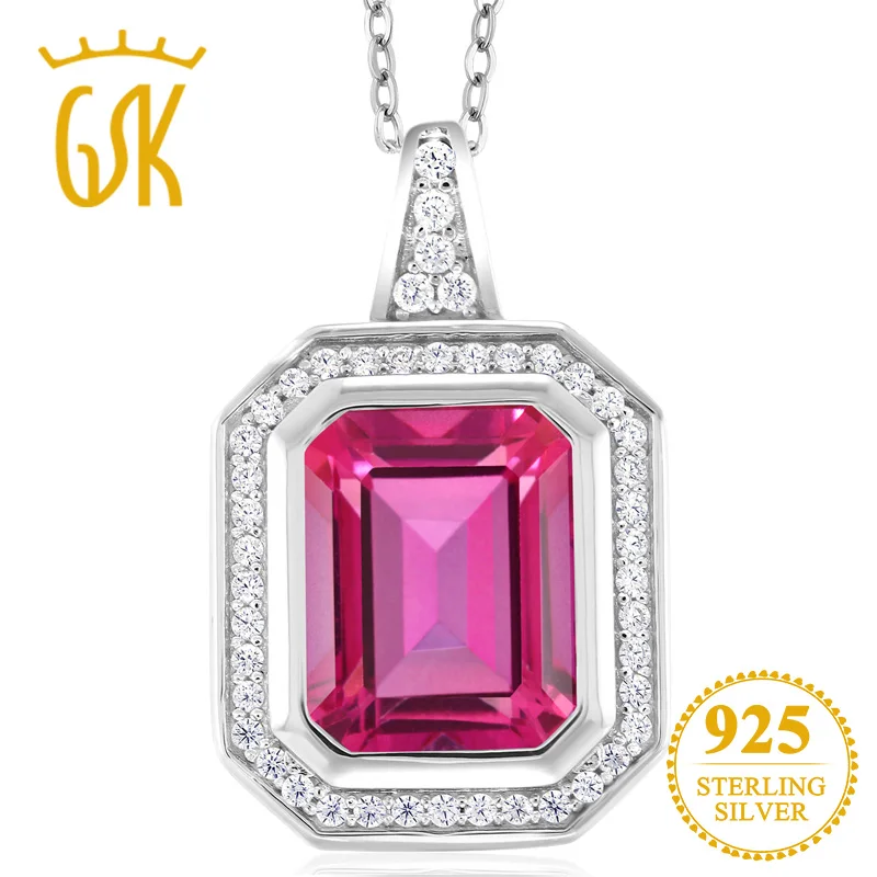 GemStoneKing 5.74 Ct Emerald Cut Pink Mystic Topaz 925 Sterling Silver Pendant For Women Fine Jewelry
GemStoneKing 5.74 Ct Emerald Cut Pink Mystic Topaz 925 Sterling Silver Pendant For Women Fine Jewelry