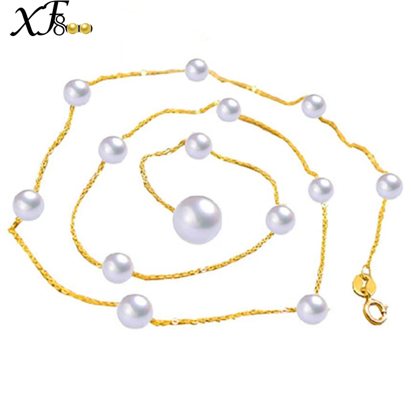 XF800 18K Yellow Gold Pearl Necklace Jewelry Real Au750 Gold Chain Natural Freshwater Pearls Necklace Pendant White Round X236
XF800 18K Yellow Gold Pearl Necklace Jewelry Real Au750 Gold Chain Natural Freshwater Pearls Necklace Pendant White Round X236