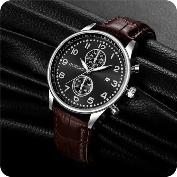 OUKESHI New Men's Watches Quartz Watch Men Real Calendar Waterproof outdoor sports Leather watch Reloj Hombre Relogio Masculino
OUKESHI New Men's Watches Quartz Watch Men Real Calendar Waterproof outdoor sports Leather watch Reloj Hombre Relogio Masculino