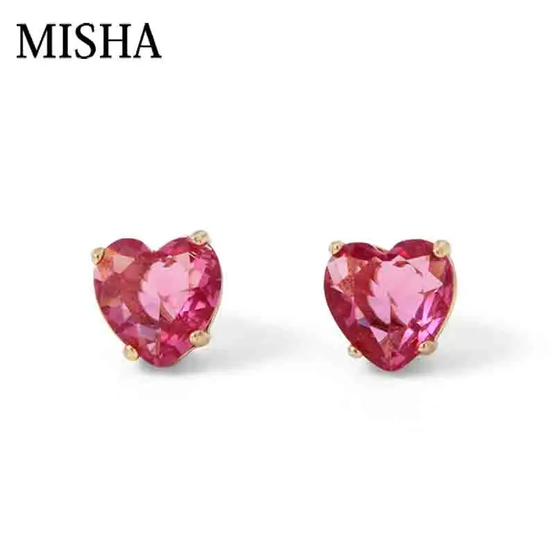 MISHA Top Handmade simulation Gems Earrings Women Earring Made Red Heart stud earrings Chic wedding Fine Jewelry Gift 701
MISHA Top Handmade simulation Gems Earrings Women Earring Made Red Heart stud earrings Chic wedding Fine Jewelry Gift 701