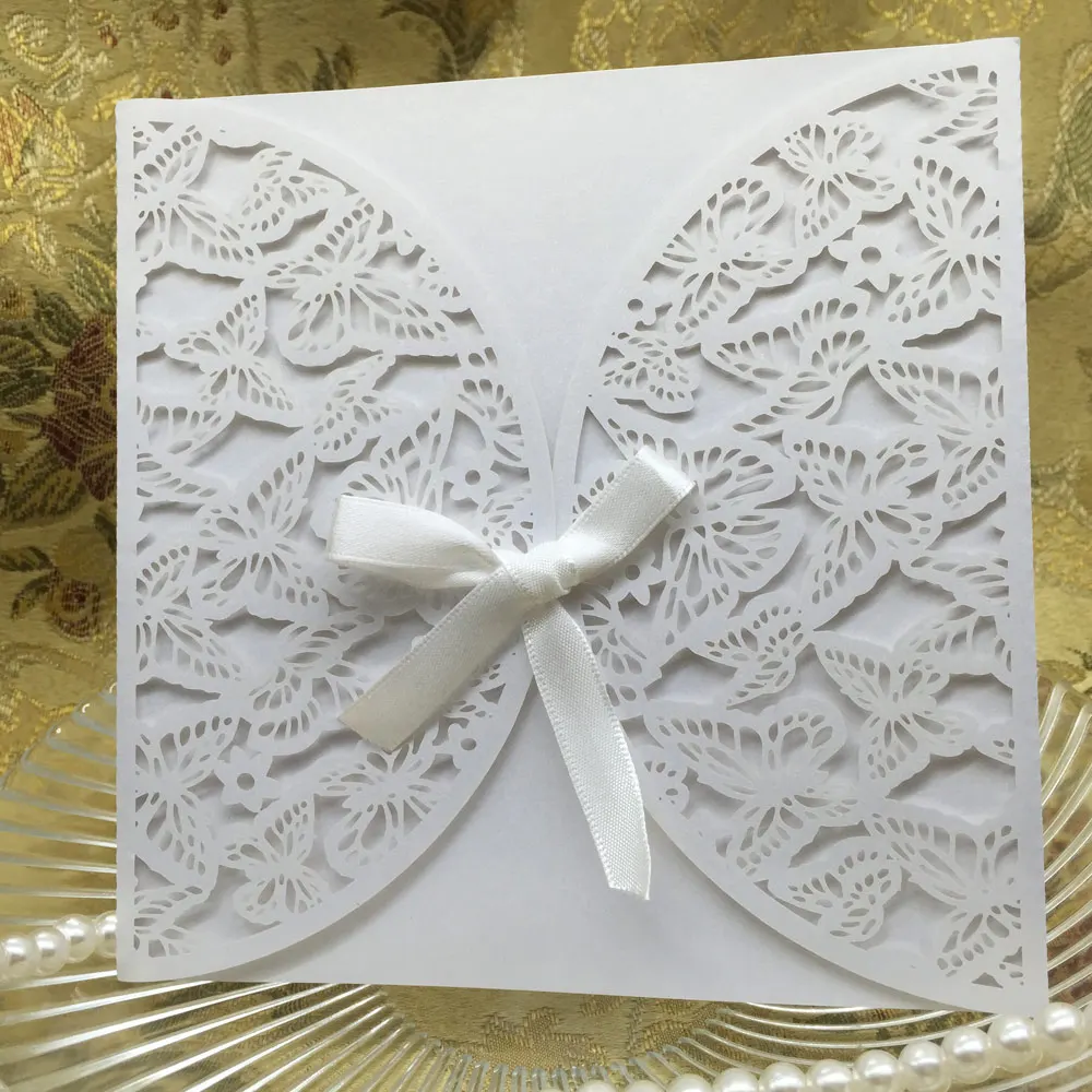 40PCS Romantic Iridescent Paper Wedding Invitation Card Butterfly Pattern Carved Hollow Out Crafts Cards Party Wedding Banquet
40PCS Romantic Iridescent Paper Wedding Invitation Card Butterfly Pattern Carved Hollow Out Crafts Cards Party Wedding Banquet