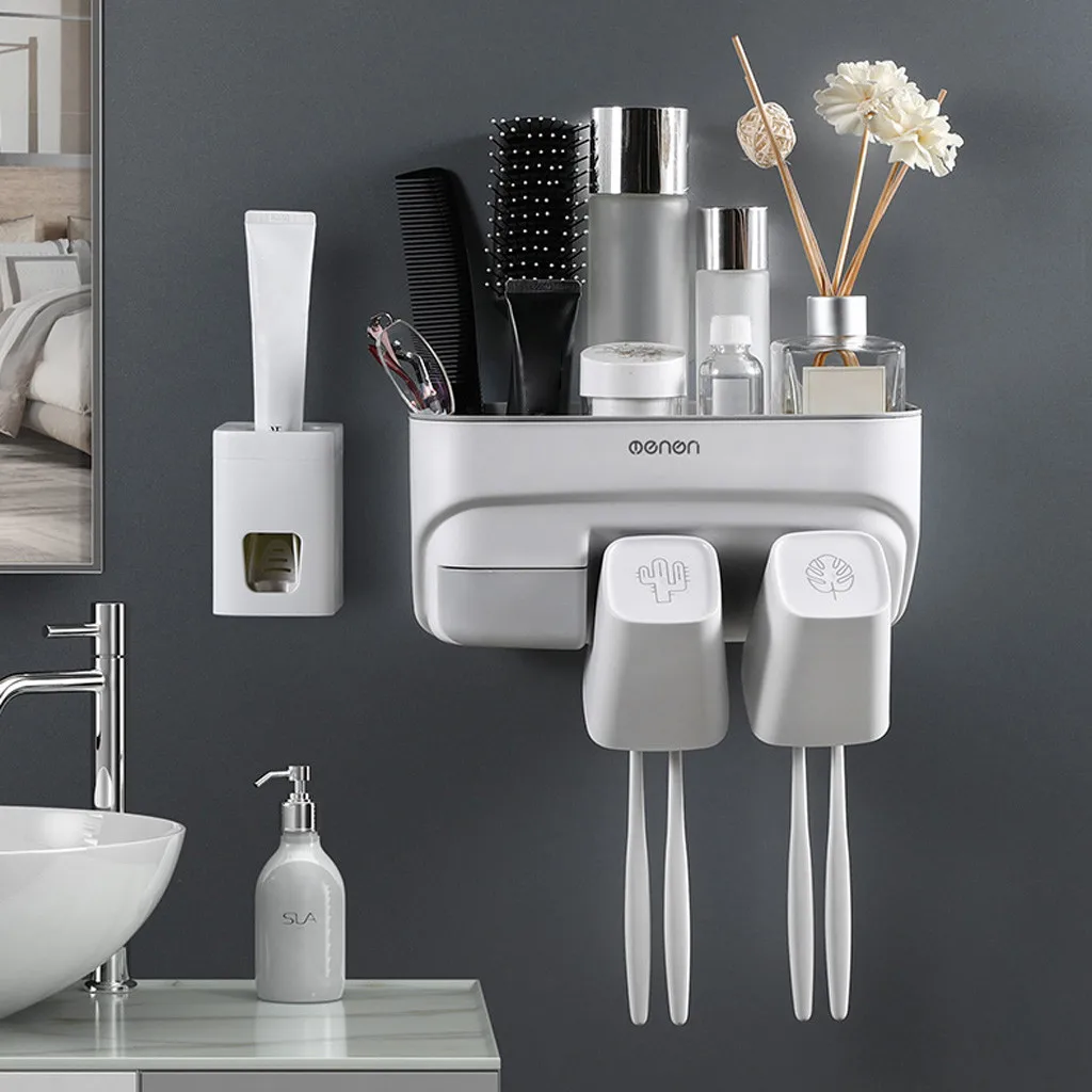 Toothbrush Holder Toothpaste Dispenser Storage Rack Shaver Multifunction Bathroom Toothbrush Holder Bathroom Organizer Accessori
Toothbrush Holder Toothpaste Dispenser Storage Rack Shaver Multifunction Bathroom Toothbrush Holder Bathroom Organizer Accessori