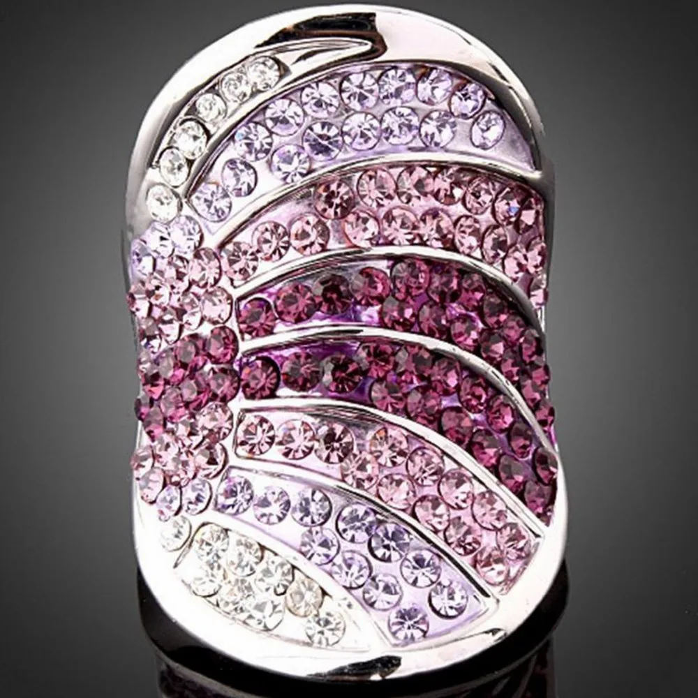 Exaggerated Alloy Silver-plated Purple Multi Shades Full Rhinestones Statement Ring Party Ball Index Finger Hand Fashion Jewelry
Exaggerated Alloy Silver-plated Purple Multi Shades Full Rhinestones Statement Ring Party Ball Index Finger Hand Fashion Jewelry