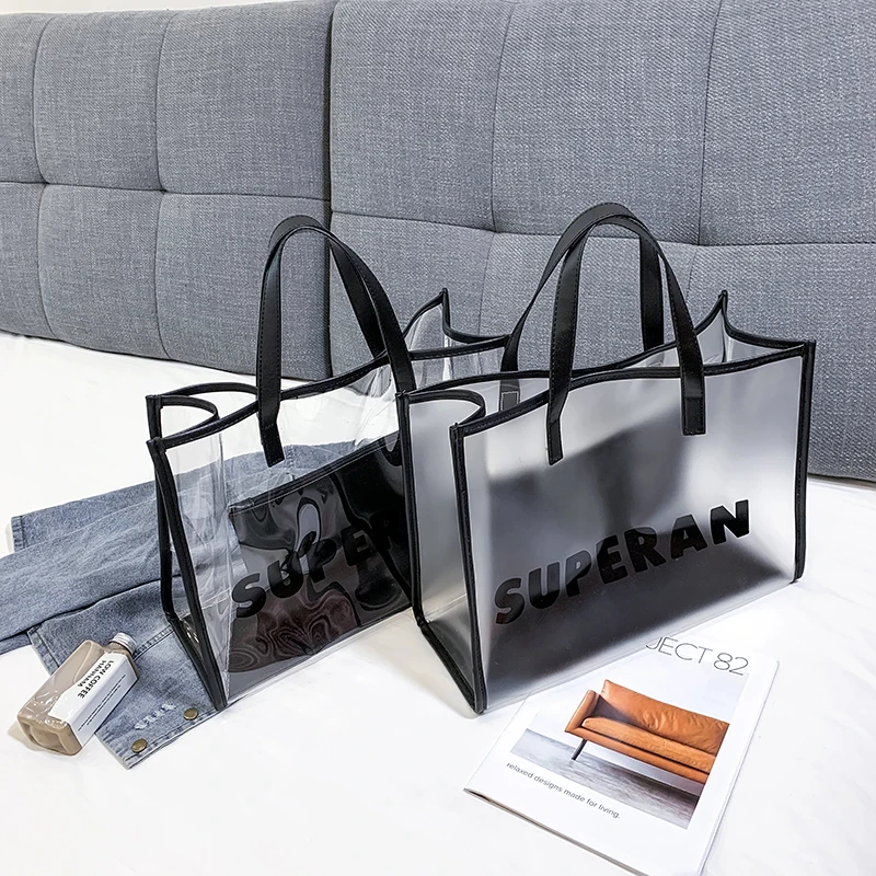 2019 new Simple Functional Bag Women Men Shopping Bag Half Transparent Tote Bag Portable Cooler Large Shoulder Bags
2019 new Simple Functional Bag Women Men Shopping Bag Half Transparent Tote Bag Portable Cooler Large Shoulder Bags