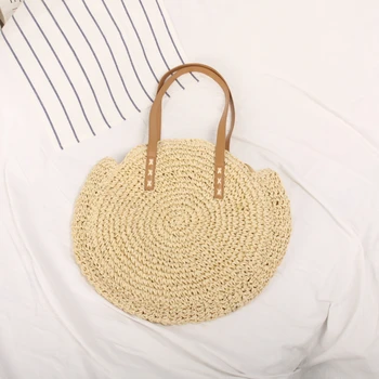 CROWDALE Hand-woven Round Woman's Shoulder Bag Handbag Bohemian Summer Straw Beach Bag Travel Shopping Female Tote Wicker Bags
CROWDALE Hand-woven Round Woman's Shoulder Bag Handbag Bohemian Summer Straw Beach Bag Travel Shopping Female Tote Wicker Bags