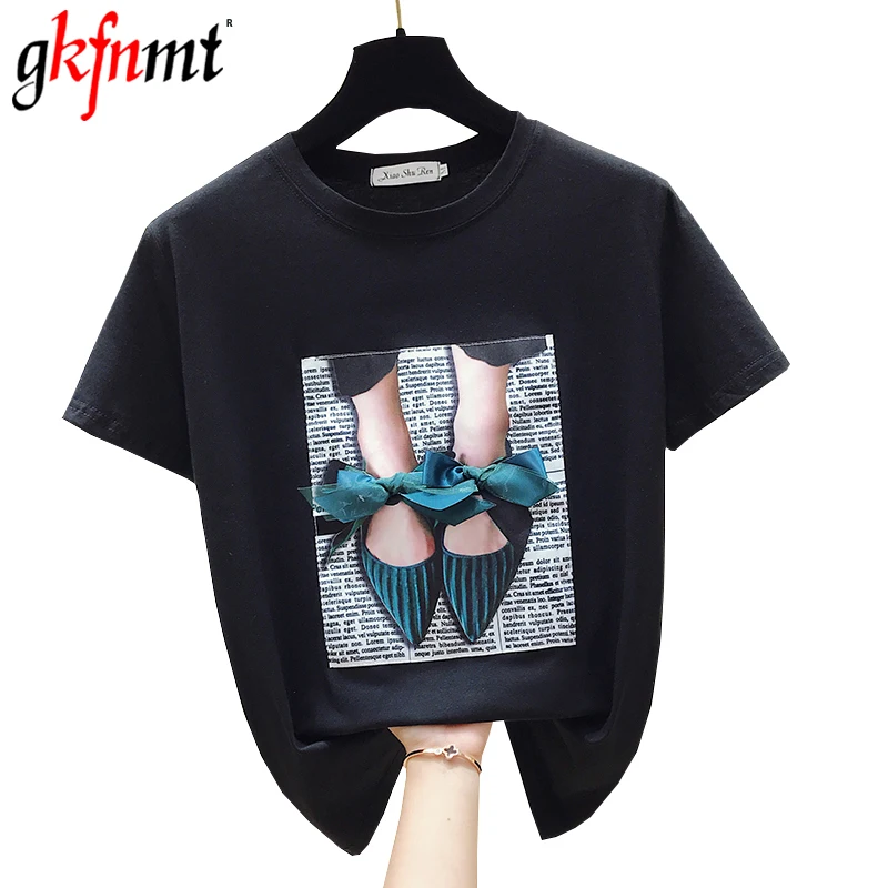 gkfnmt 2019 Summer Cotton White Black Tshirts Short Sleeve Casual T-Shirt Women O-Neck Slim Applique Tee Shirt Femme
gkfnmt 2019 Summer Cotton White Black Tshirts Short Sleeve Casual T-Shirt Women O-Neck Slim Applique Tee Shirt Femme