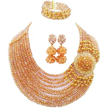 National Style Champagne Gold AB African Women Crystal Jewelry Sets for Anniversary Gift 10C-DPH-09
National Style Champagne Gold AB African Women Crystal Jewelry Sets for Anniversary Gift 10C-DPH-09