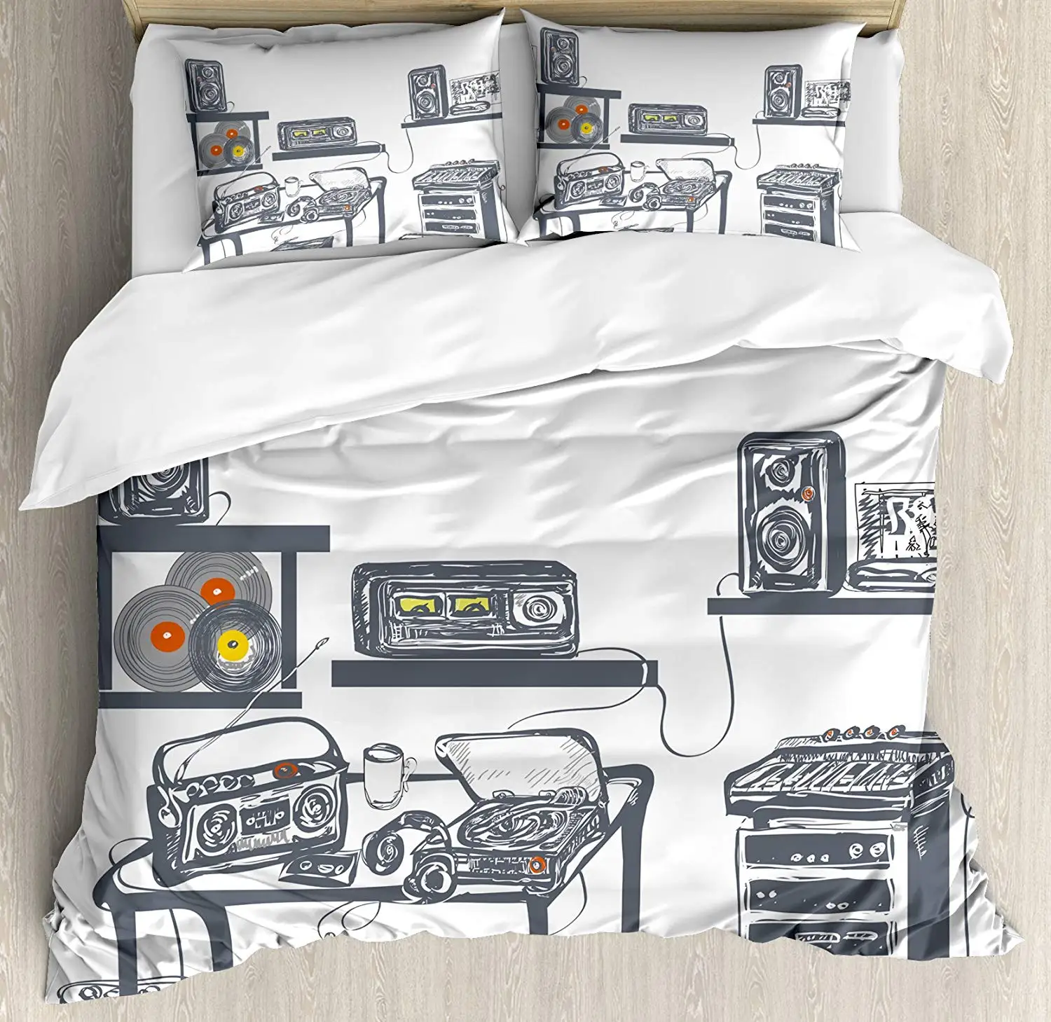 Modern Duvet Cover Set Recording Studio with Music Devices Turntable Records Speakers Digital Illustration 3/4pcs Bedding Set
Modern Duvet Cover Set Recording Studio with Music Devices Turntable Records Speakers Digital Illustration 3/4pcs Bedding Set