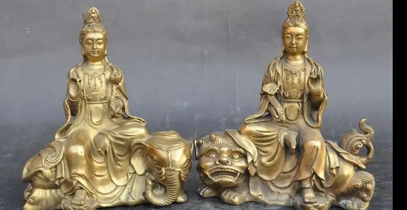 671105236++9" china buddhism brass Manjushri Samantabhadra bodhisattva lion Elephant statue
671105236++9" china buddhism brass Manjushri Samantabhadra bodhisattva lion Elephant statue
