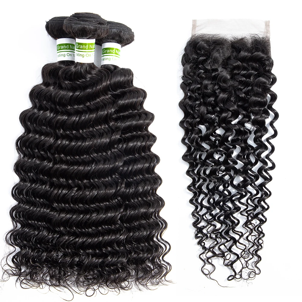 Brazilian Deep Wave Bundles With Closure Remy Human Hair 3 Bundles With Lace Closure Pineapple Wave Human Hair Extensions 
Brazilian Deep Wave Bundles With Closure Remy Human Hair 3 Bundles With Lace Closure Pineapple Wave Human Hair Extensions