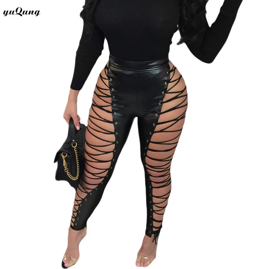 yuqung Lace Up Pants Women Bandage Leggings 2018 New PU High Waist Side hollow Bodycon Pencil Pants Trousers Pantalon Mujer N93
yuqung Lace Up Pants Women Bandage Leggings 2018 New PU High Waist Side hollow Bodycon Pencil Pants Trousers Pantalon Mujer N93