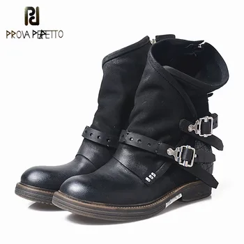 Prova Perfetto Original Woman Boots Patchwork Genuine Leather Mid-Calf Boots Women Low Heel Boots Botas Mujer Invierno
Prova Perfetto Original Woman Boots Patchwork Genuine Leather Mid-Calf Boots Women Low Heel Boots Botas Mujer Invierno