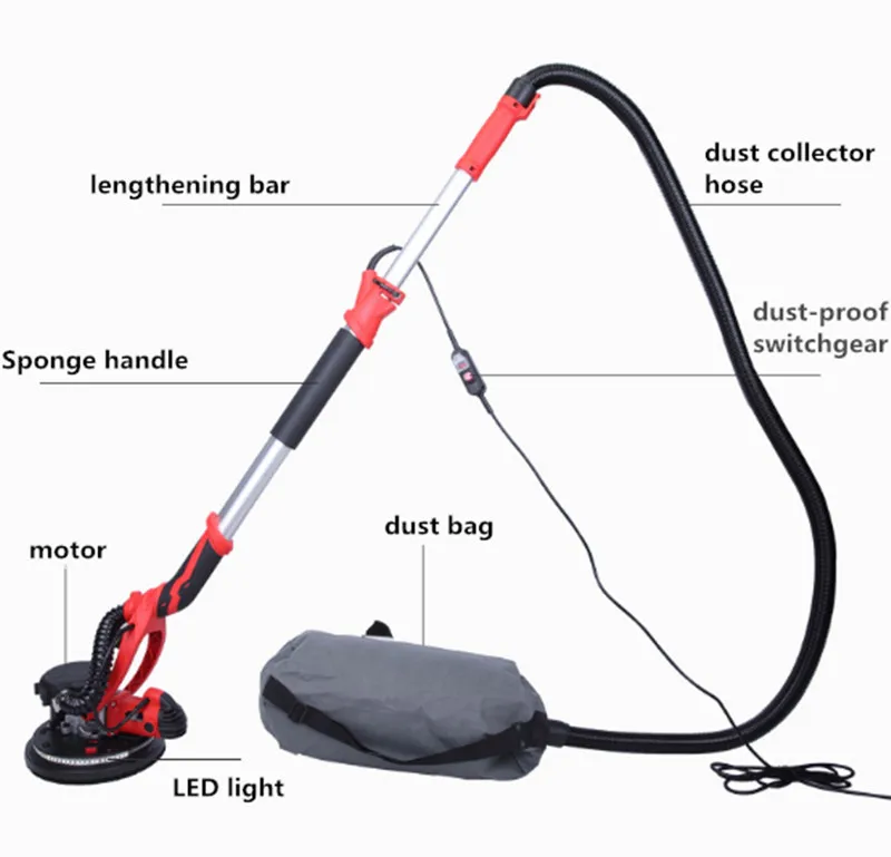 800w New Handheld Drywall Sander with LED Light Electric Wall Lime Sander Grinding Machine Power
800w New Handheld Drywall Sander with LED Light Electric Wall Lime Sander Grinding Machine Power