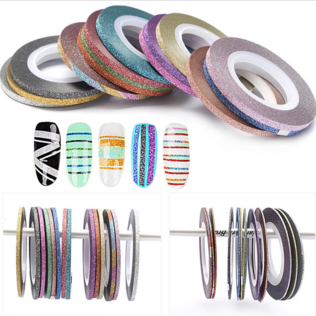 Hot Sale 1 Rolls 3mm Glitter Nail Art Tape Line Strips Striping Decoration For UV Gel Polish Nail Art Adhesive Sticker
Hot Sale 1 Rolls 3mm Glitter Nail Art Tape Line Strips Striping Decoration For UV Gel Polish Nail Art Adhesive Sticker