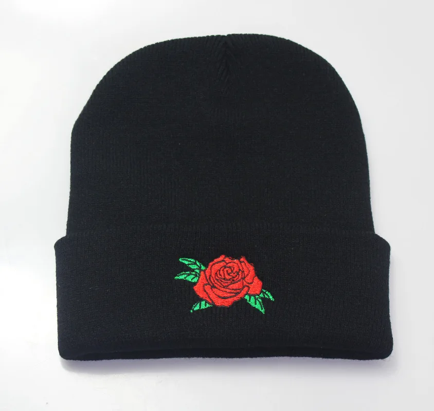 2018 New Men Women Winter Beanie Hats New Rose Flower Embroidered Lovers Hat Elastic Acrylic High Quality
2018 New Men Women Winter Beanie Hats New Rose Flower Embroidered Lovers Hat Elastic Acrylic High Quality