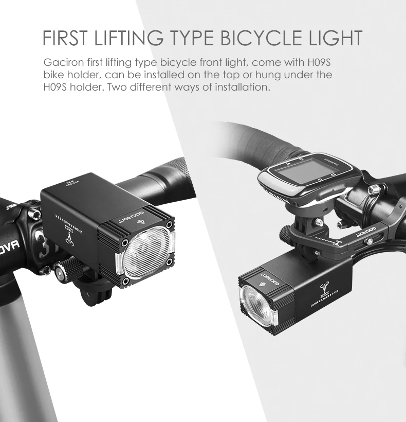 Perfect Gaciron 2 in 1 Smart Bicycle Light 500 800 Lumen Bike Headlight GoPro Mount Holder Rechargeable Waterproof Flashlight Pro Race 3