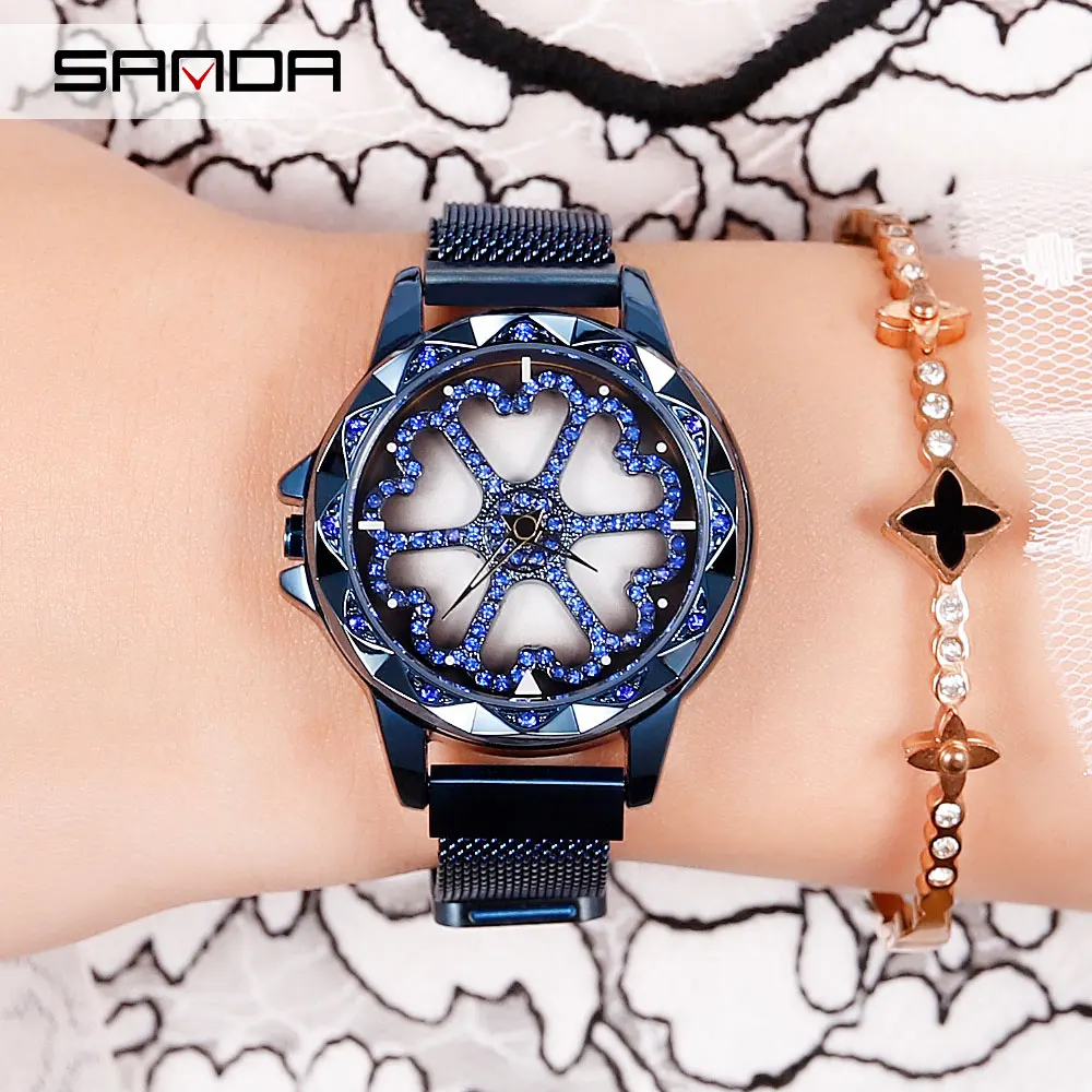 Brand Watch Women Special Design 360 Degrees Rotation Diamond Dial Watches Mesh Magnet Ladies Wristwatch Quartz For Women Clock
Brand Watch Women Special Design 360 Degrees Rotation Diamond Dial Watches Mesh Magnet Ladies Wristwatch Quartz For Women Clock