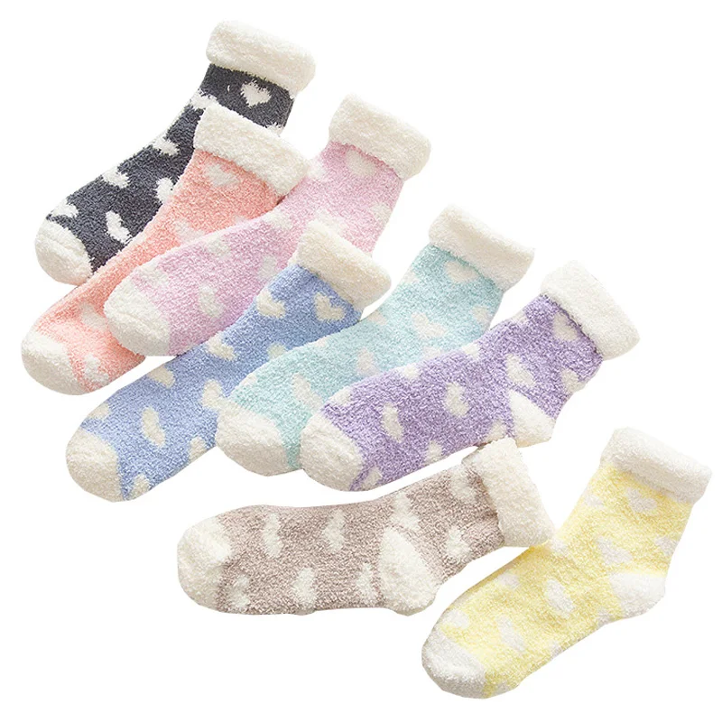 Flanging Love Design Fluffy Coral Velvet Thick Warm Socks For Women Kawaii Colorful Fashion Winter Towel Floor Sleep Female Sock
Flanging Love Design Fluffy Coral Velvet Thick Warm Socks For Women Kawaii Colorful Fashion Winter Towel Floor Sleep Female Sock