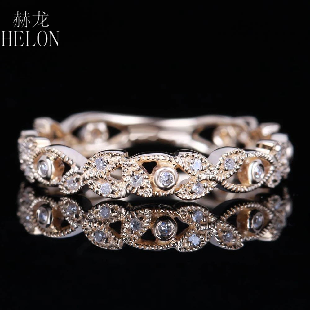 HELON Women's Real Diamonds Band Solid 14K Yellow Gold Natural Diamond Wedding Engagement Ring Anniversary Fine Jewelry
HELON Women's Real Diamonds Band Solid 14K Yellow Gold Natural Diamond Wedding Engagement Ring Anniversary Fine Jewelry