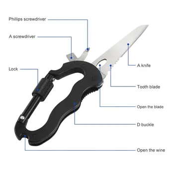 Que300pcs/Lot High Quality 5 In 1 Outdoor Survival Steel Camping Climbing Multifunctional Knife Screwdrivers Carabiner New Style
Que300pcs/Lot High Quality 5 In 1 Outdoor Survival Steel Camping Climbing Multifunctional Knife Screwdrivers Carabiner New Style