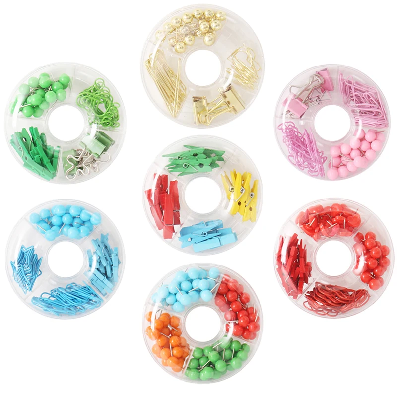TUTU Free shipping Binder clips push pins donuts stationery combination set pushpin clip H0286
TUTU Free shipping Binder clips push pins donuts stationery combination set pushpin clip H0286