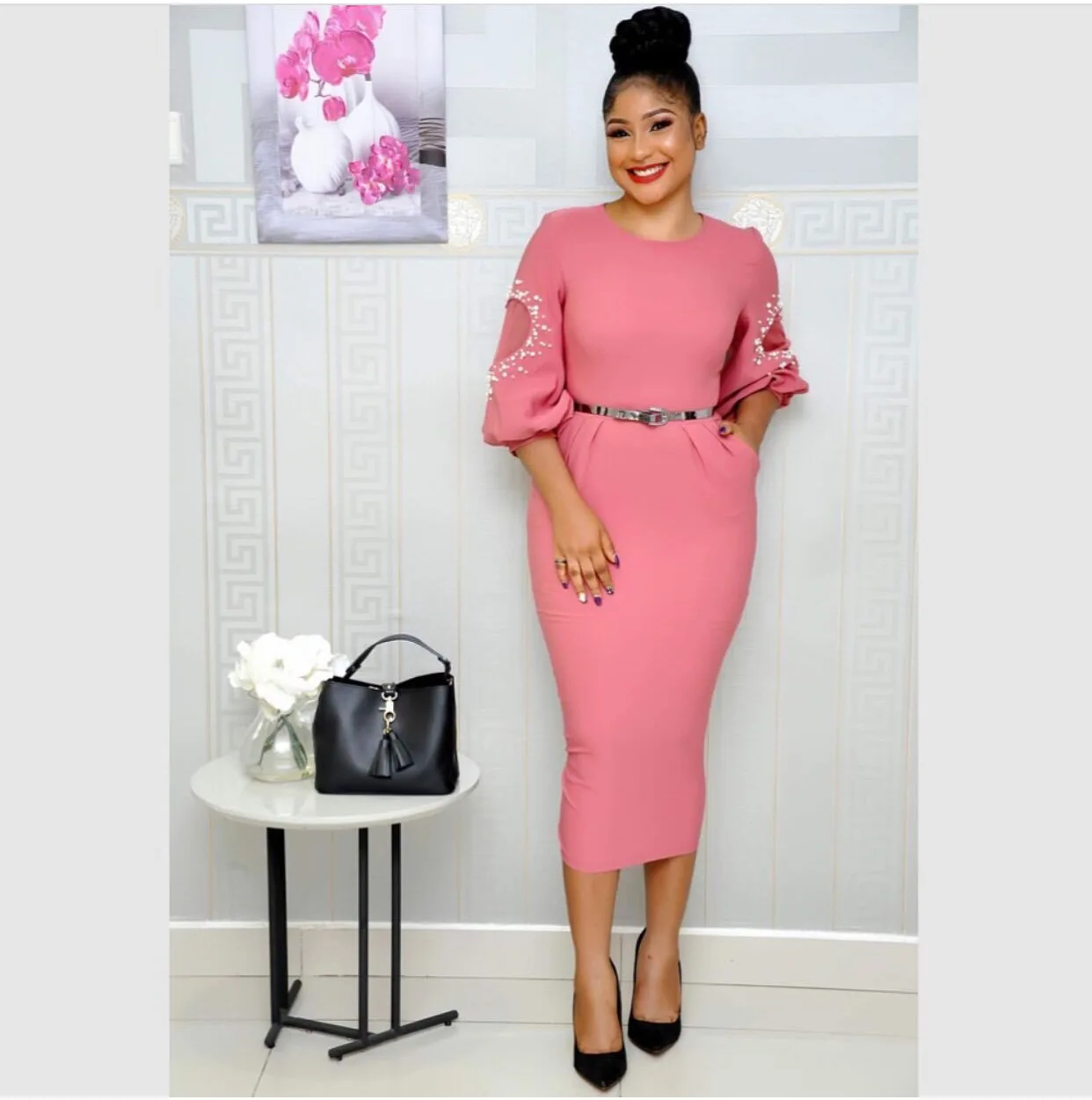 2019 new seasons commuter mesh puff sleeve stitching split fork large size dress women plus size
2019 new seasons commuter mesh puff sleeve stitching split fork large size dress women plus size