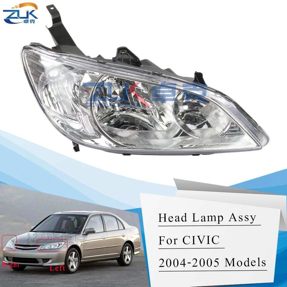ZUK Front Headlight Headlamp Head Light Head Lamp Assy For HONDA For CIVIC 2004 2005 ES5 ES8 Left Right
ZUK Front Headlight Headlamp Head Light Head Lamp Assy For HONDA For CIVIC 2004 2005 ES5 ES8 Left Right