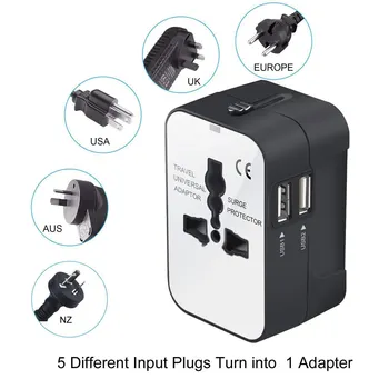 All in One Converter Wall Charger Universal Travel Adapter International Adapter Plug Kits Dual USB Charging Ports
All in One Converter Wall Charger Universal Travel Adapter International Adapter Plug Kits Dual USB Charging Ports