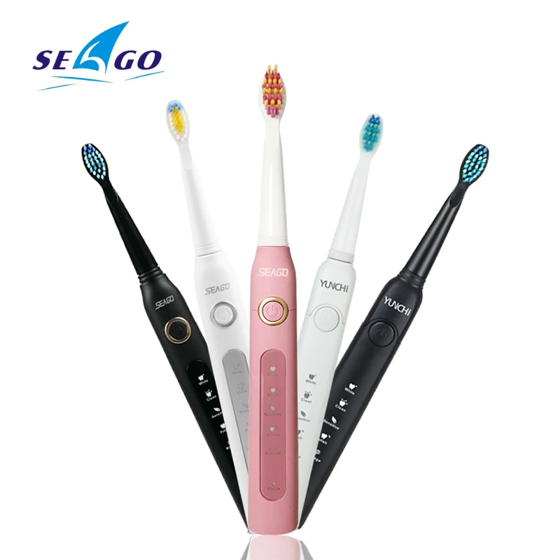 Sonic Electric Toothbrush USB Rechargeable 40000 Strokes/Min 5 Modes LED Indicator 30s Reminder 2 Min Timer Waterproof