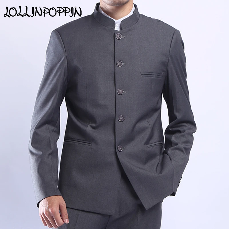 Men Gray Tunic Suit Jacket Mandarin Collar Single Breasted Chinese Traditional Stand Collar Grey Tunic Jacket Uniform Jacket
Men Gray Tunic Suit Jacket Mandarin Collar Single Breasted Chinese Traditional Stand Collar Grey Tunic Jacket Uniform Jacket
